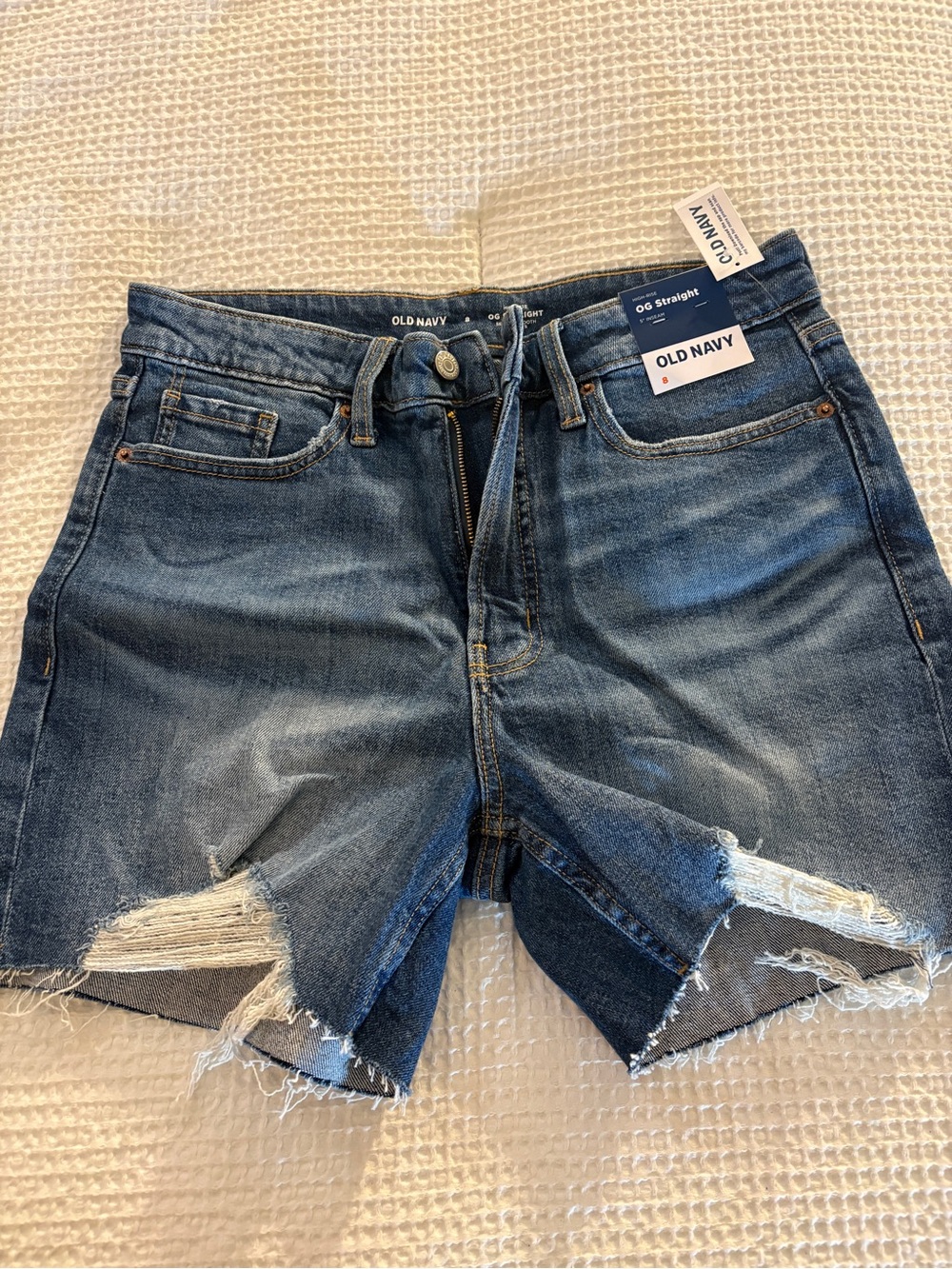 Old Navy Distressed Dark Blue Denim Jean Shorts